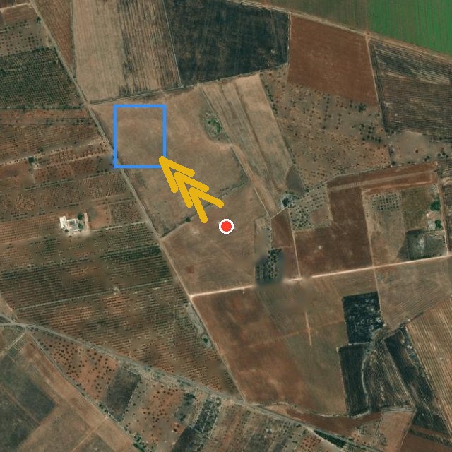 Example satellite image with wind direction